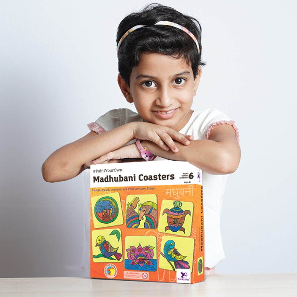 Paint Your Own - Madhubani Coasters