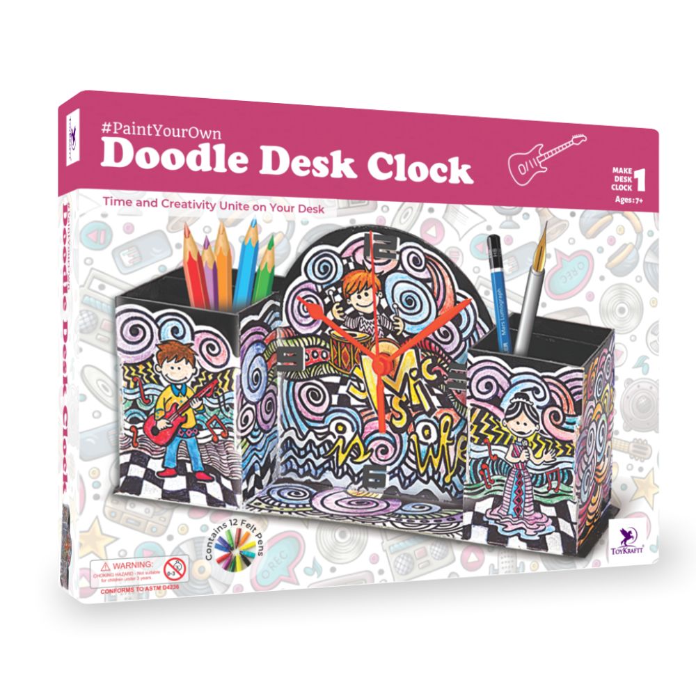 Paint Your Own - Doodle Desk Clock