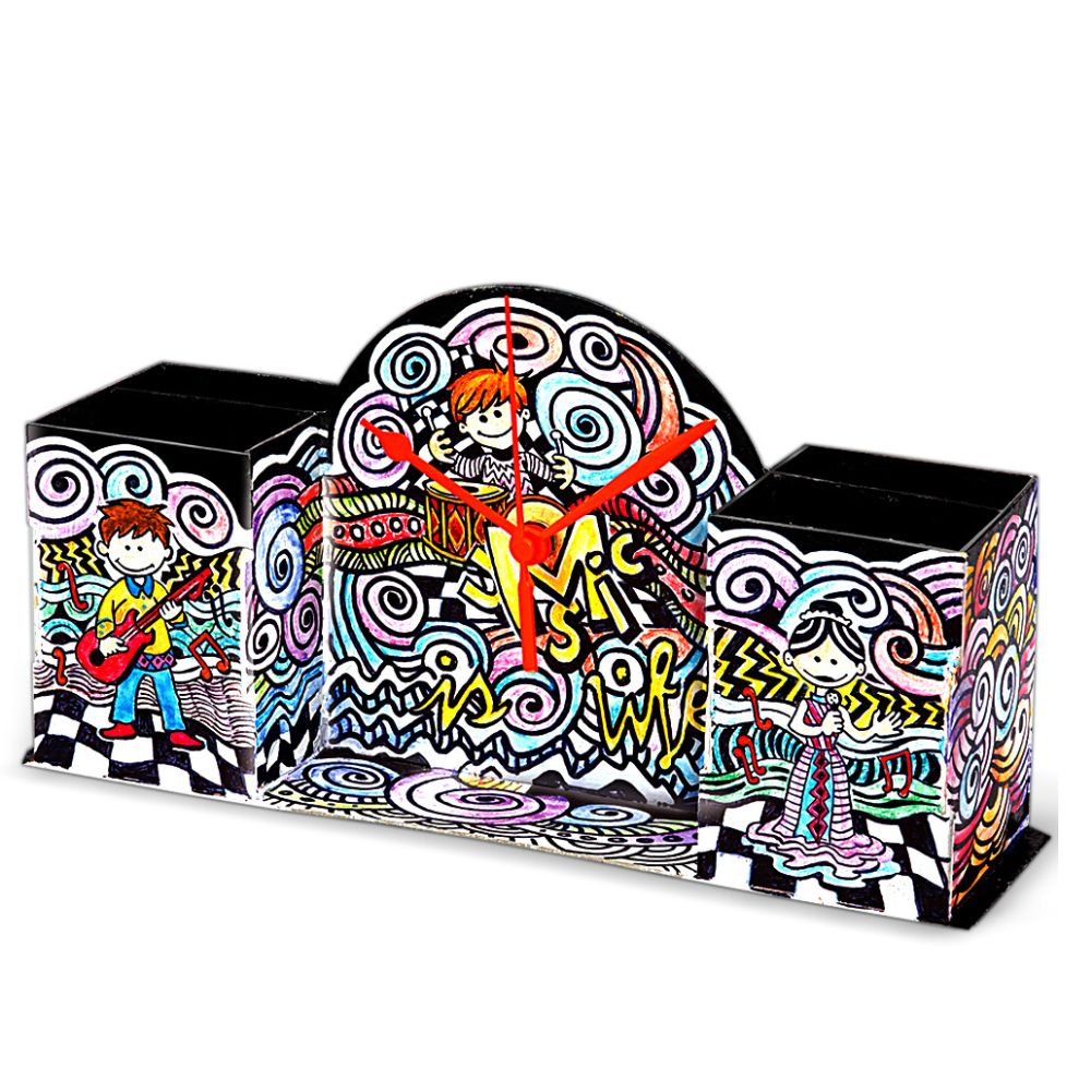 Paint Your Own - Doodle Desk Clock