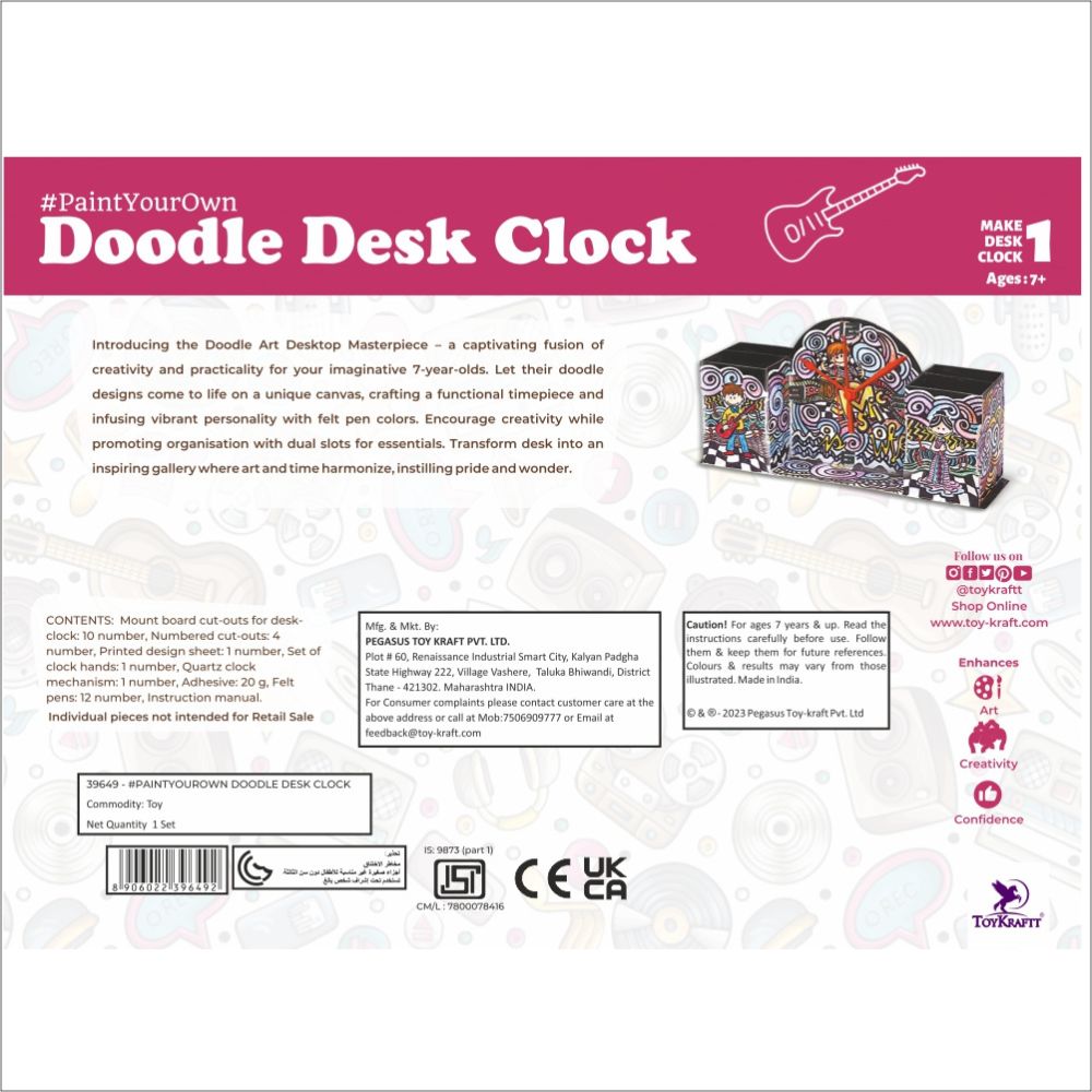 Paint Your Own - Doodle Desk Clock